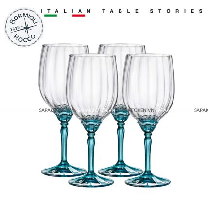 Bộ 4 ly rượu thủy tinh màu xanh Florian 53.3 CL (Bormioli Rocco) - 1