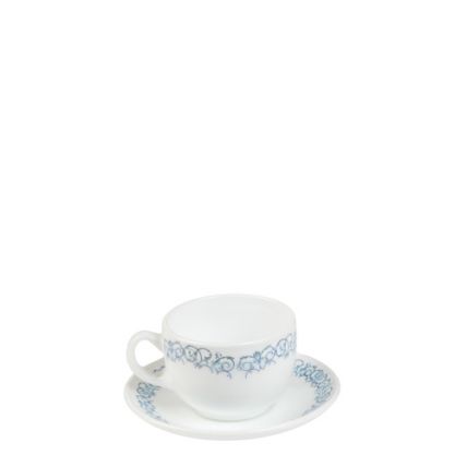 Bộ tách đĩa trà thủy tinh 12 món 16CL Diva Ivory R.A (La Opala) - 1