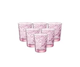 Bộ 6 ly thủy tinh màu hồng Naos 29.5cl (Bormioli Rocco)