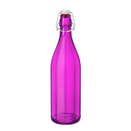 Chai thủy tinh nắp cài Oxford 1L - màu hồng tím (Bormioli Rocco) - 2
